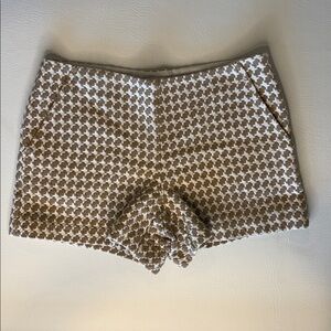 Trina Turk | Ivory and Tan Houndstooth Shorts